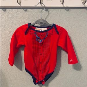 Truly Scrumptious Boy Red Bodysuit 3/6 months
